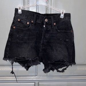 Black aero jean shorts